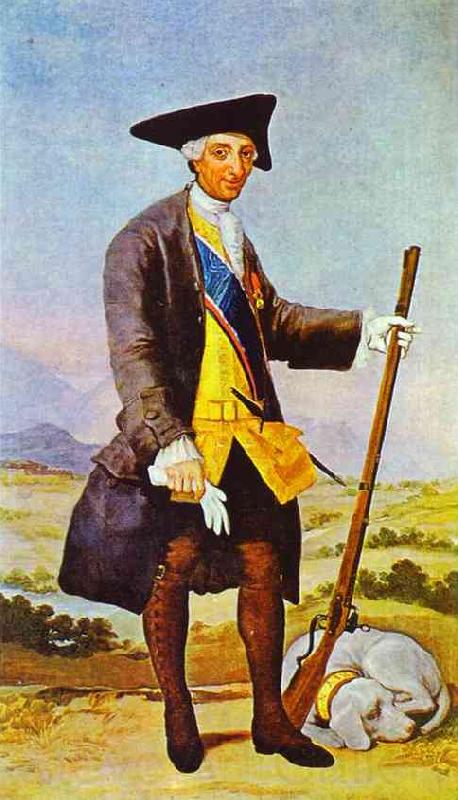 Francisco Jose de Goya Charles III in Hunting Costume Norge oil painting art